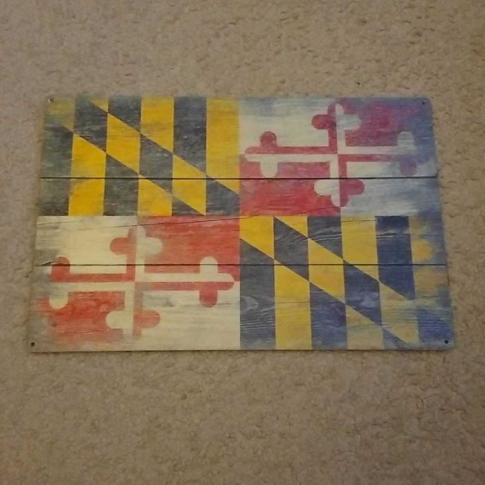 Maryland Flag Wooden Sign